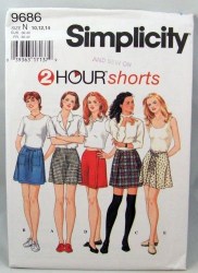 9686  SIMPLICITY CUTE SKORT SHORTS PANELS OR NOT PATTERN 16-20 OR 10-14 CHOICE UNCUT